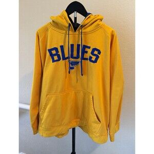 St St Louis Blues Hoodie Mens XL Yellow NHL Hockey Pullover Embroidered Logo